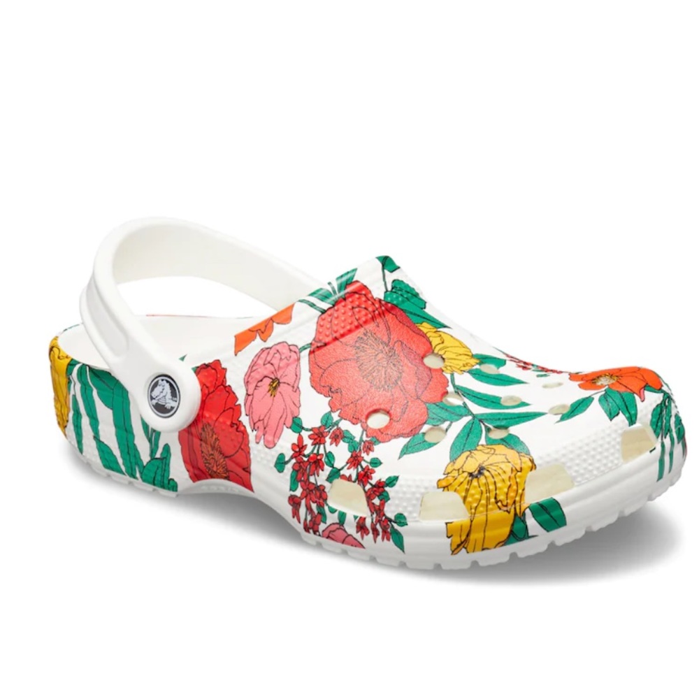Floral print crocs
